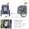 Bike Trailer Cargo Cart for Dogs and Pets with 3 Entrances Large Wheels for Off-Road & Mesh Screen, Blue/Gray