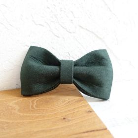 MUTTCO pet collar bow traction set (Option: Green C-S)