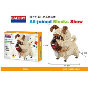 Cartoon Dog Building Blocks Mini Dachshund Poodle Doberman Model Children's Toy Gift Dog Pet Building Blocks (Color: 16024, size: With box)