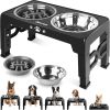 Elevated Dog Bowls for Small Dogs and Cats with Mat, Non-Slip Cat Bowls with 2 Thick 5.5" Stainless Steel Dishes