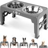 Elevated Dog Bowls for Small Dogs and Cats with Mat, Non-Slip Cat Bowls with 2 Thick 5.5" Stainless Steel Dishes