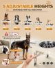 Elevated Dog Bowls for Small Dogs and Cats with Mat, Non-Slip Cat Bowls with 2 Thick 5.5" Stainless Steel Dishes