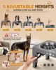 Elevated Dog Bowls for Small Dogs and Cats with Mat, Non-Slip Cat Bowls with 2 Thick 5.5" Stainless Steel Dishes