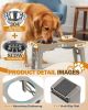 Elevated Dog Bowls for Small Dogs and Cats with Mat, Non-Slip Cat Bowls with 2 Thick 5.5" Stainless Steel Dishes