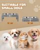 Elevated Dog Bowls for Small Dogs and Cats with Mat, Non-Slip Cat Bowls with 2 Thick 5.5" Stainless Steel Dishes