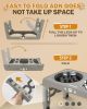 Elevated Dog Bowls for Small Dogs and Cats with Mat, Non-Slip Cat Bowls with 2 Thick 5.5" Stainless Steel Dishes